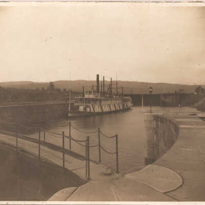 Photograph, Cascade Locks and Canal, Sternwheeler, 1909
