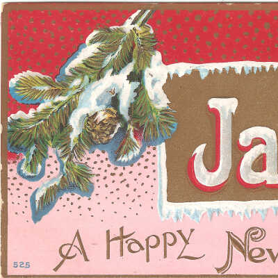 Postcard, New Years, 1912