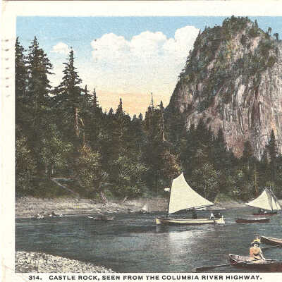 Postcard, Castle Rock (Beacon Rock)