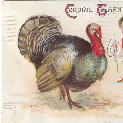 Postcard, Thanksgiving, 1908