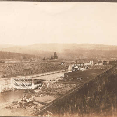 Construction of the Cascade Locks,
