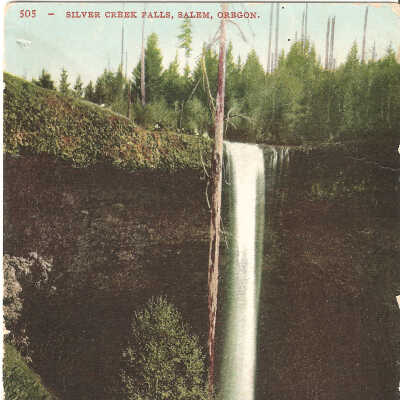Postcard, Silver Creek Falls, 1908