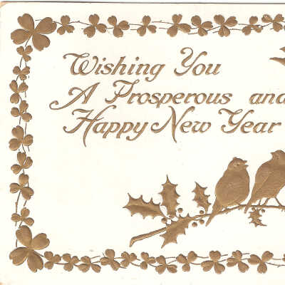 Postcard, New Years, 1909