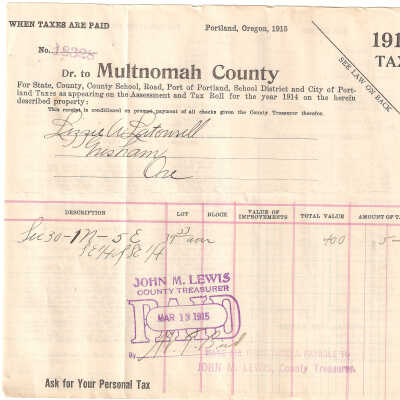 Taxes, 1914, Latourell