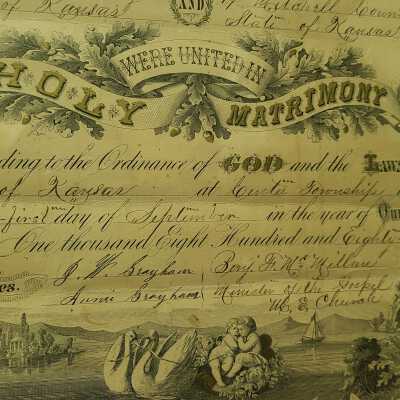 Marriage Certificate, 1882.