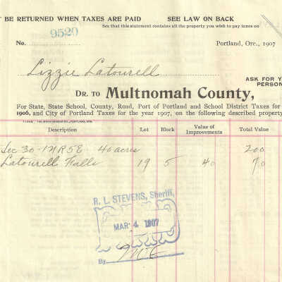 Taxes, 1906, Latourell