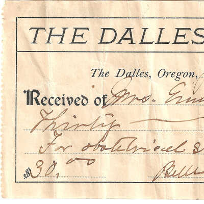 Receipt, The Dalles Hospital