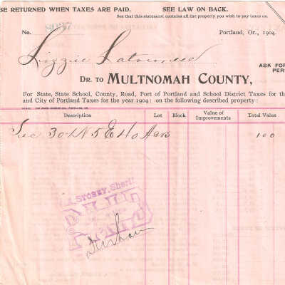 Taxes, 1903, Latourell