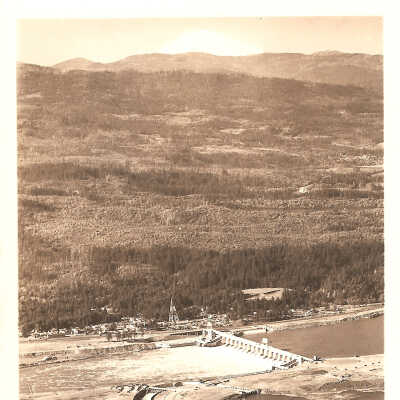 Post Card, Bonneville Dam and Mt. Adams