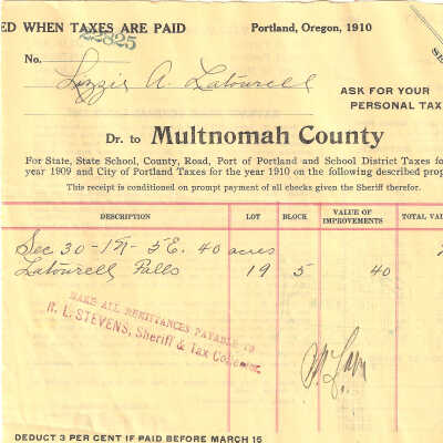 Taxes,1909, Latourell