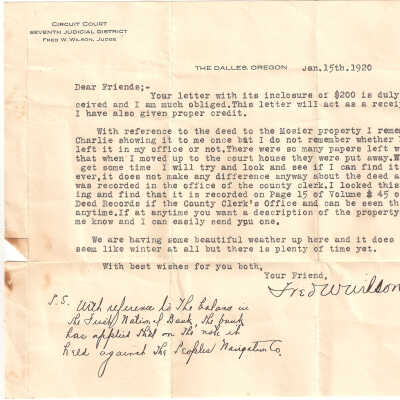 Letter, 7th Judicial District Court