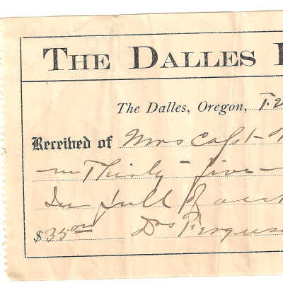 Receipt, The Dalles Hospital