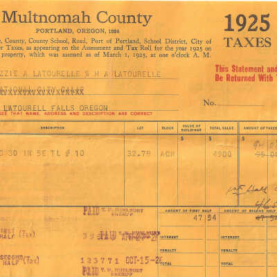 Taxes, 1925, Latourell