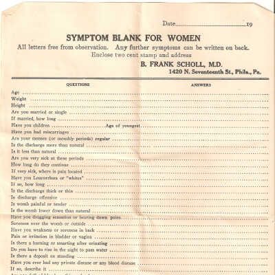 Questionnaire, Doctors Office, For Women