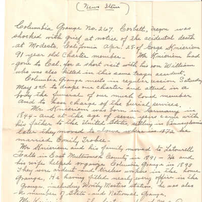 Eulogy for George Knieriem by Hagel Bailer