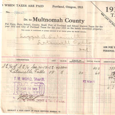 Taxes, 1912, Latourell
