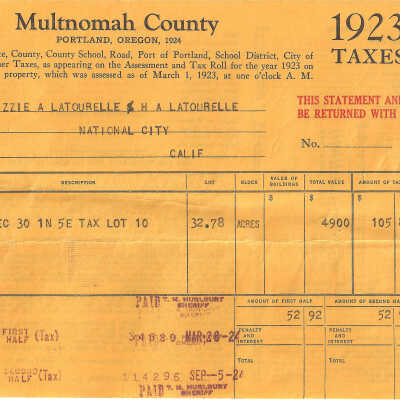 Taxes, 1923, Latourell