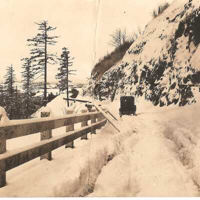 Postcard, Car in Snow