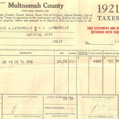 Taxes, 1921, Latourell