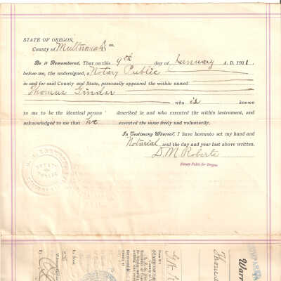 Warranty Deed to G. W. Kenney from Thomas Grinder
