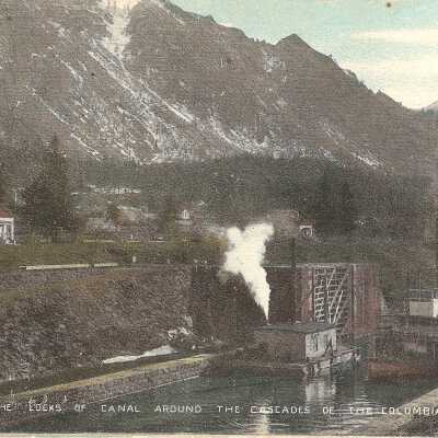 Postcard, Cascade Locks and Canal