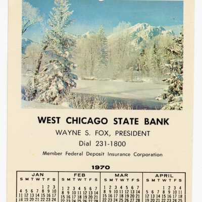 Calendar, West Chicago State Bank