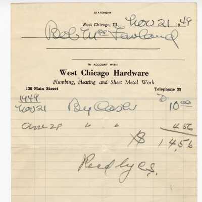 Statement, West Chicago Hardware