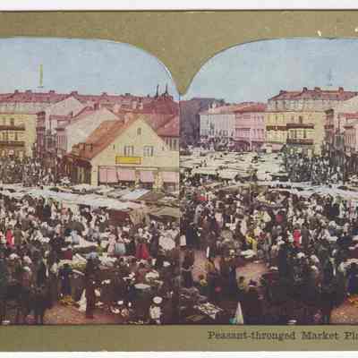 e - "Peasant-thronged Market Place at Warsaw"