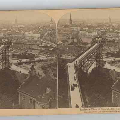 e - "Birdseye View of Stockholm, Sweden" 1897