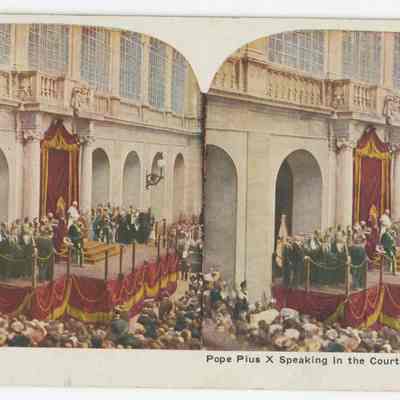 f - "Pope Pius X Speaking in the Court of the Vatican, Rome."