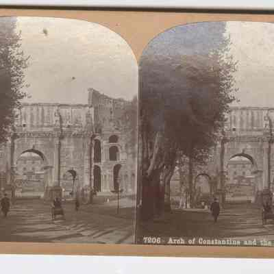 e - "Arch of Constantine and the Coliseum, Rome"