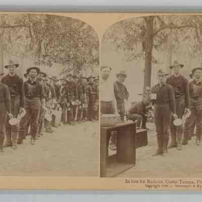 c – “In line for Rations, Camp Tampa, Florida USA”
