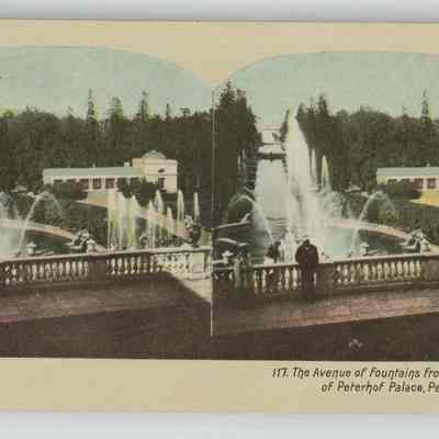 d – “117 The Avenue of Fountains from the Balcony of Peterhof Palace, Peterhof, Russia”