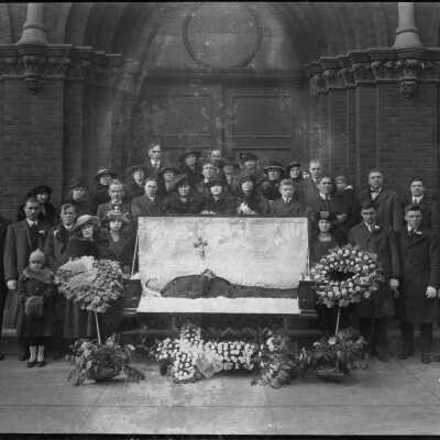 Mourning Photo in Front of Church