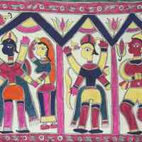 Lord Rama, Sita, Lakshmana, and Hanuman