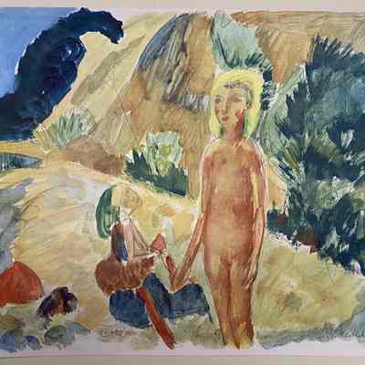 Unknown (Two Nude Figures in a Landscape)