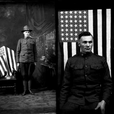 Double Photo of WWI Soldier