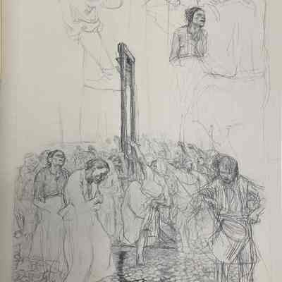 Tanz um die Guillotine (The Dance of the Guillotine) Preparatory Sketch Reproduction