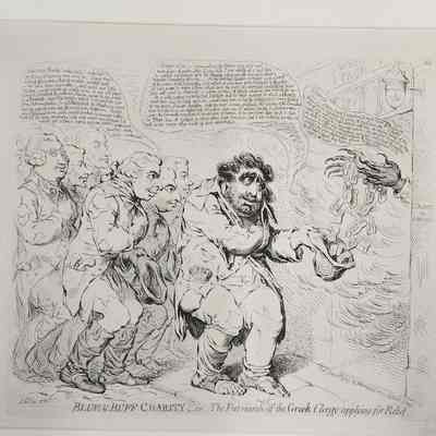 Blue and Buff Charity; or The Patriarch of the Greek Clergy applying for Relief.