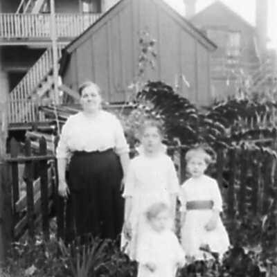 Mother and Children in Garden