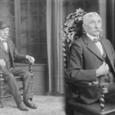 Double Photo of Man Sitting