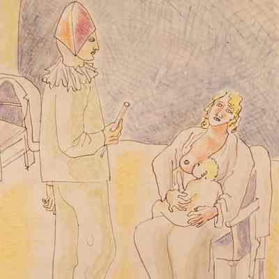 Harlequin with Mother and Child