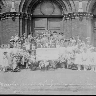 Mouring Photo in Front of Church