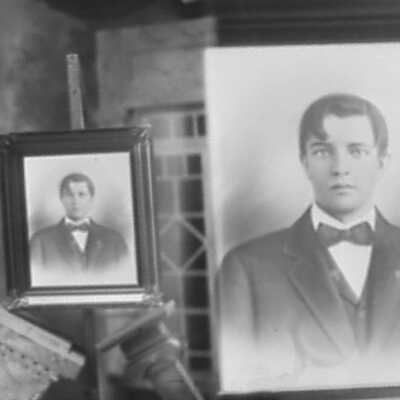 Double Photo of Young Man's Portrait