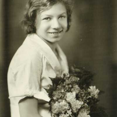 Young Lady with Bouquet of Flowers