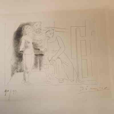 Peintre entre Deux Modèles (Painter with Two Models) from Honoré de Balzac's Le Chef D'Oeuvre Inconnu