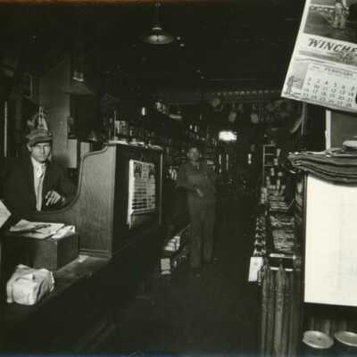 Walter Bryant at his hardware store