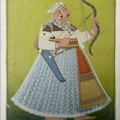 Maharaja with a Bow and Arrow (Standing Portrait of Maharaja Kushal Singh)