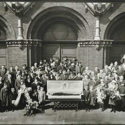 Mourning Photo in Front of Church