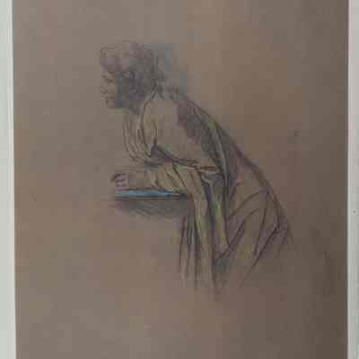 Jüngling über einen tisch gebeugt: Studie zum Gastmahl des Platon (Young Man Bent Over a Table: Study for Plato's Symposium)